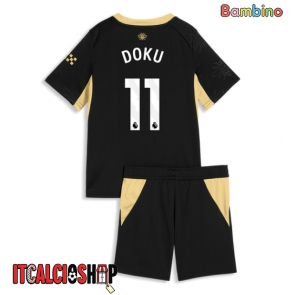 Manchester City Jeremy Doku #11 Seconda Maglia Bambino 2026-27 Manica Corta (+ Pantaloni corti)